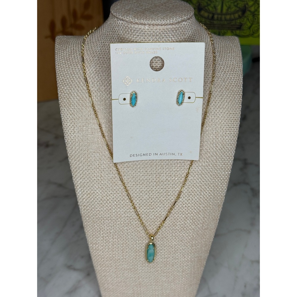 Kendra Scott Women Jewelry Set Turquoise Gold Minimalist Boho Gift NWT OS